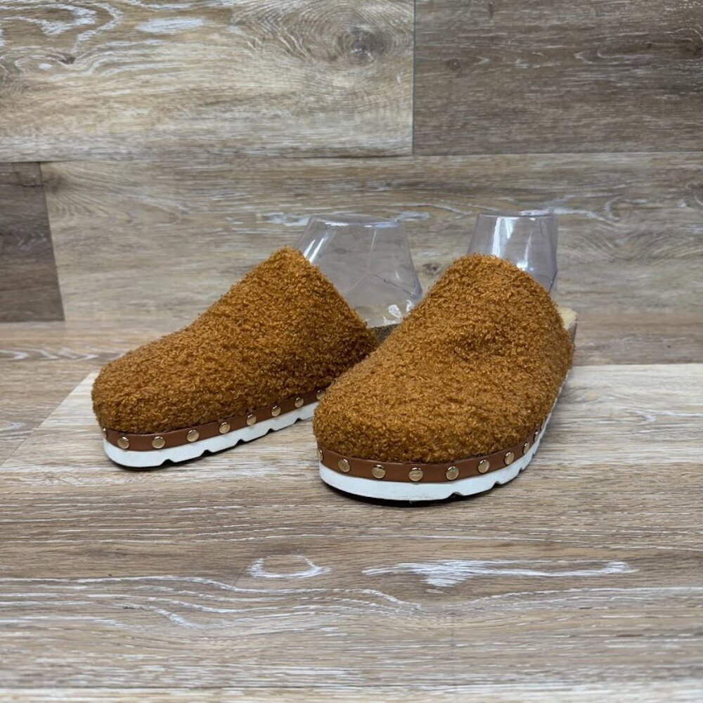 Steven by Steve Madden Lehman Brown Faux Fur Mule Women's Size 8